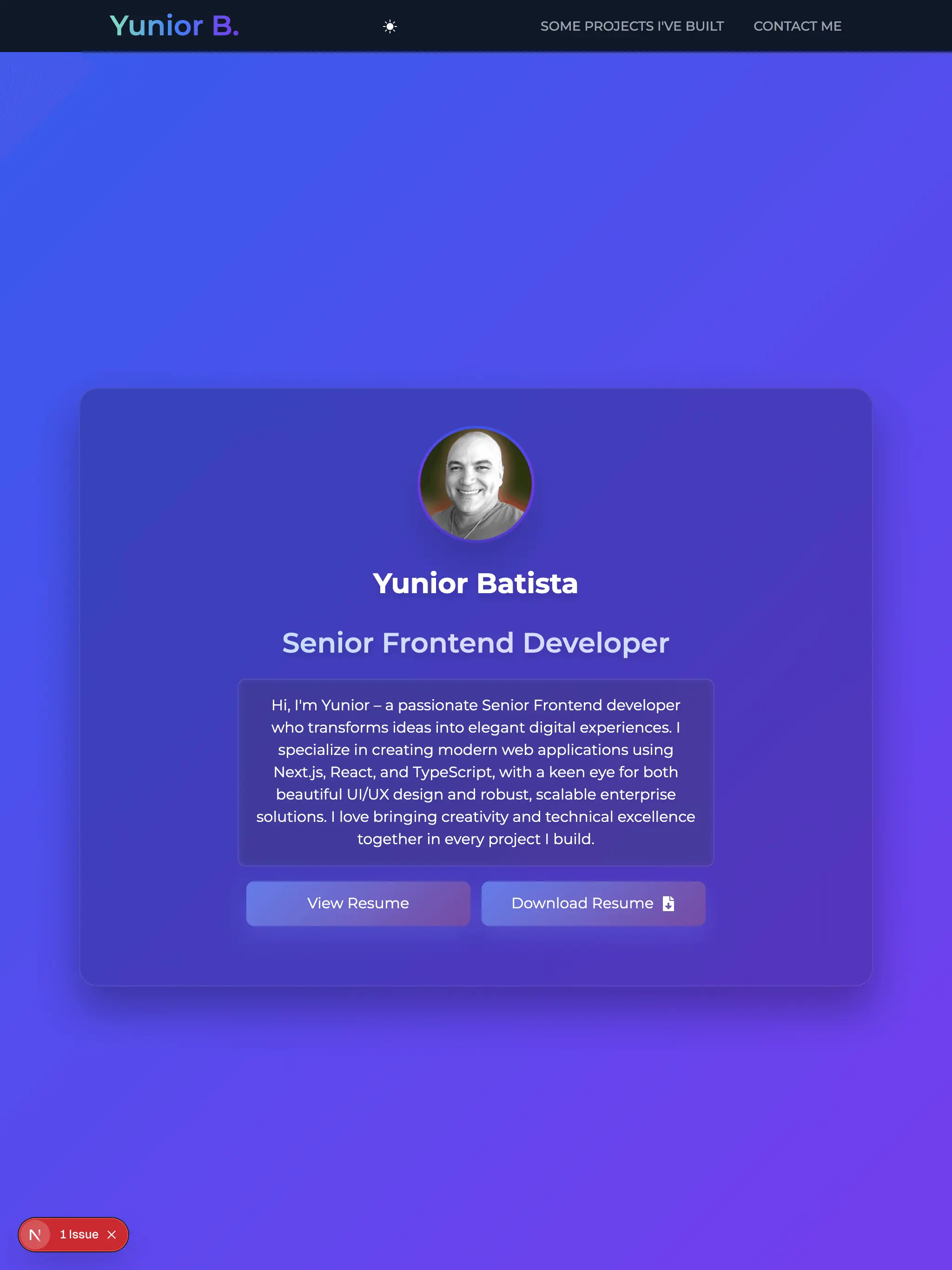 Portfolio project screenshot